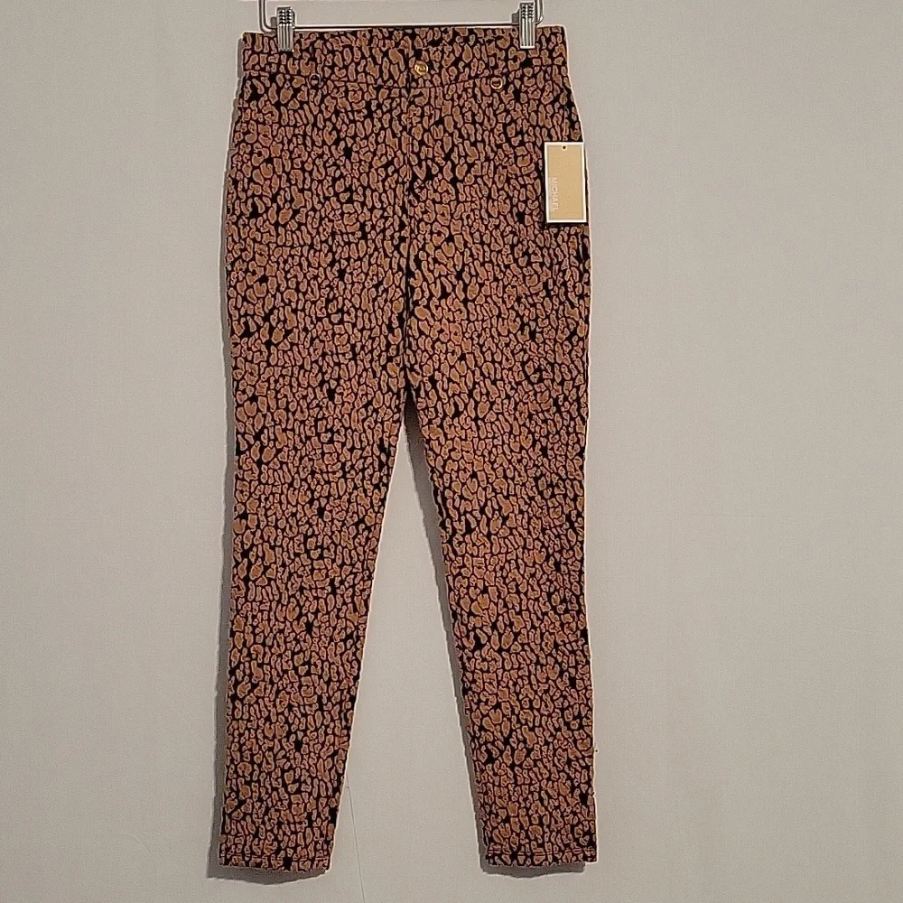 NWT Michael Michael Kors women's as textured pull-on pants in dark camel - Picture 1 of 10